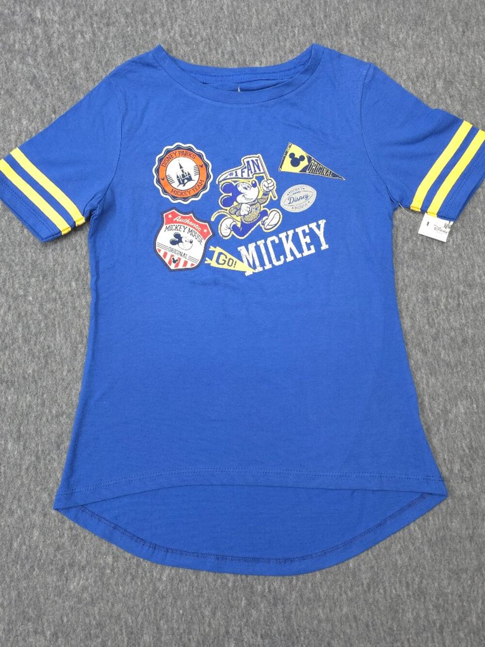 Disney Parks Mickey Mouse Kids Large Blue Graphic T-Shirt 100% Cotton NWT